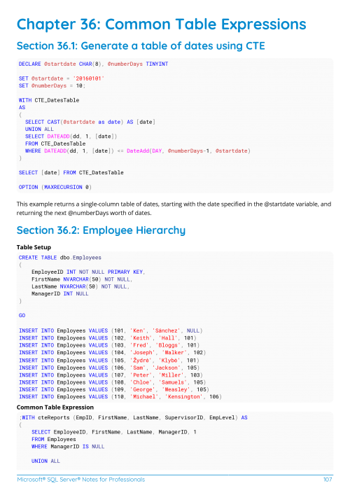 Microsoft® SQL Server® Example Page 1